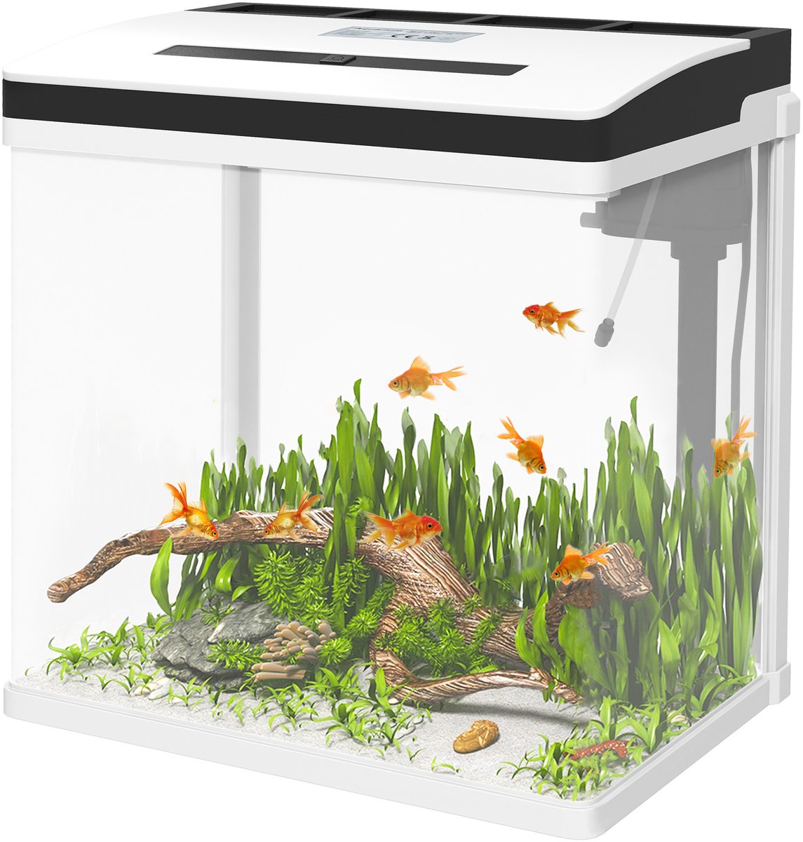 Aquarium complete set LED - Klein aquarium 28 liter met filtersysteem - aquariumset voor vissen en garnalen
