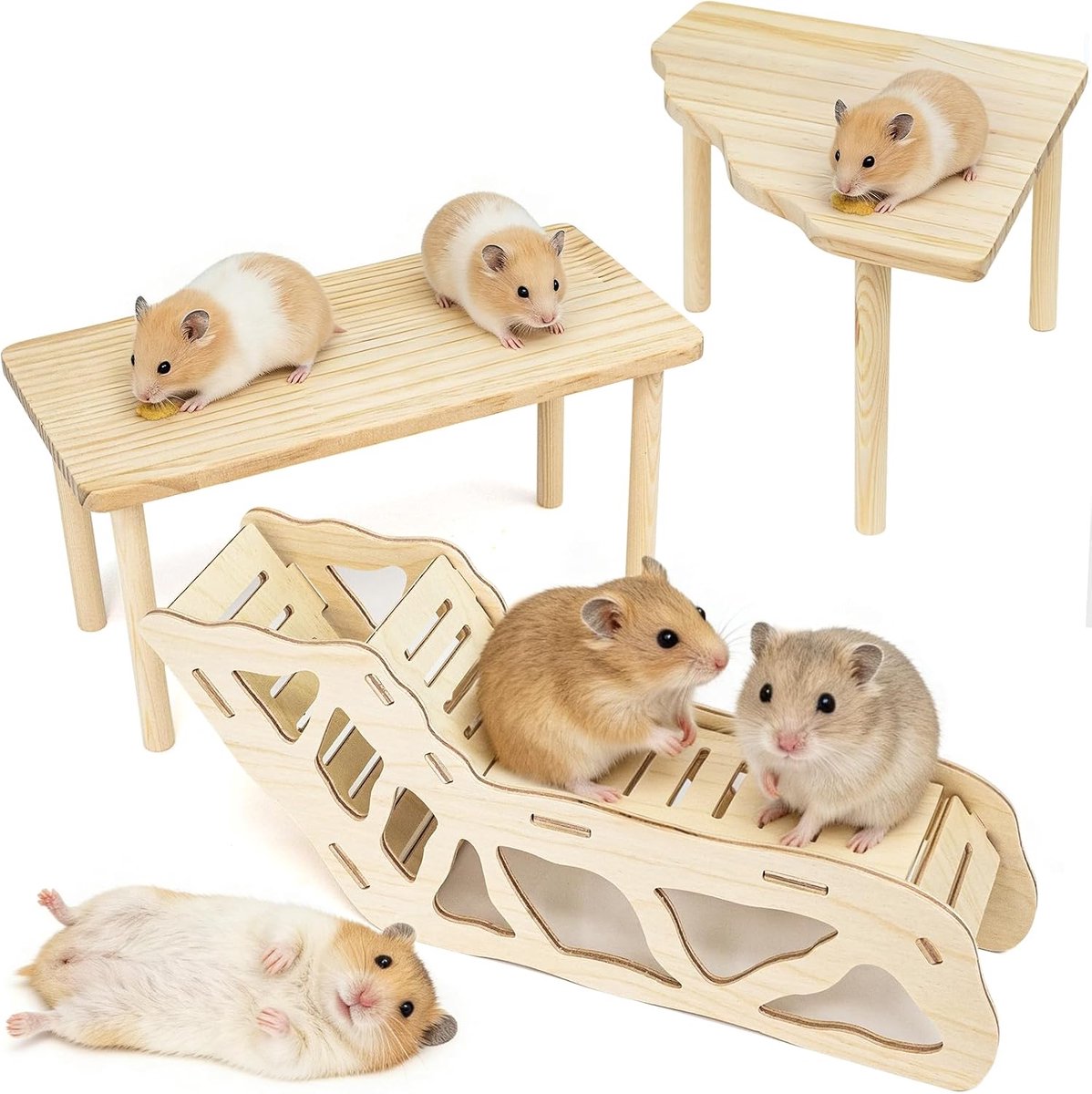 Speelgoed voor hamsters, cavia's, chinchilla's, gerbils, dwerghamsters, activiteit en kooiaccessoires