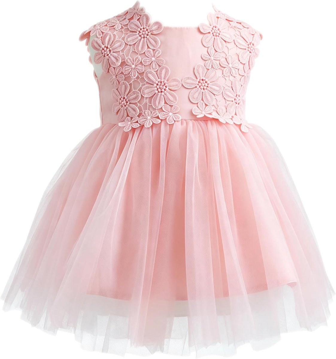 Feestjurk voor meisjes, voor bruiloft, doop, verjaardag en speciale gelegenheden, elegante jurk met kant voor bloemenmeisjes
