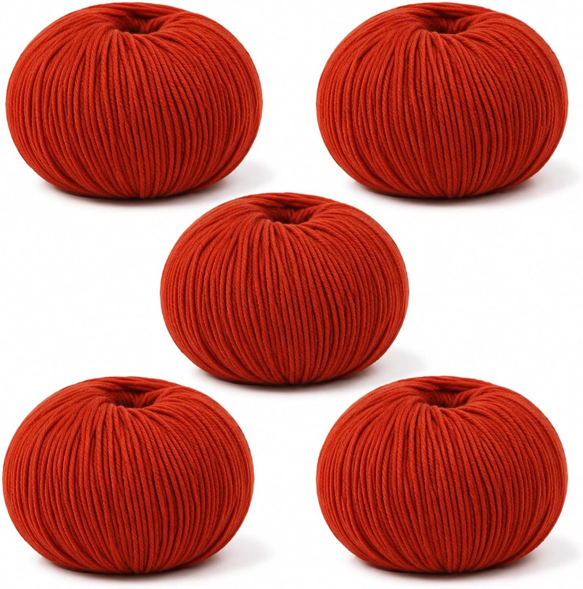 Merinowol om te breien 500 g (5 x 100 g), babywol zacht, oranjerood