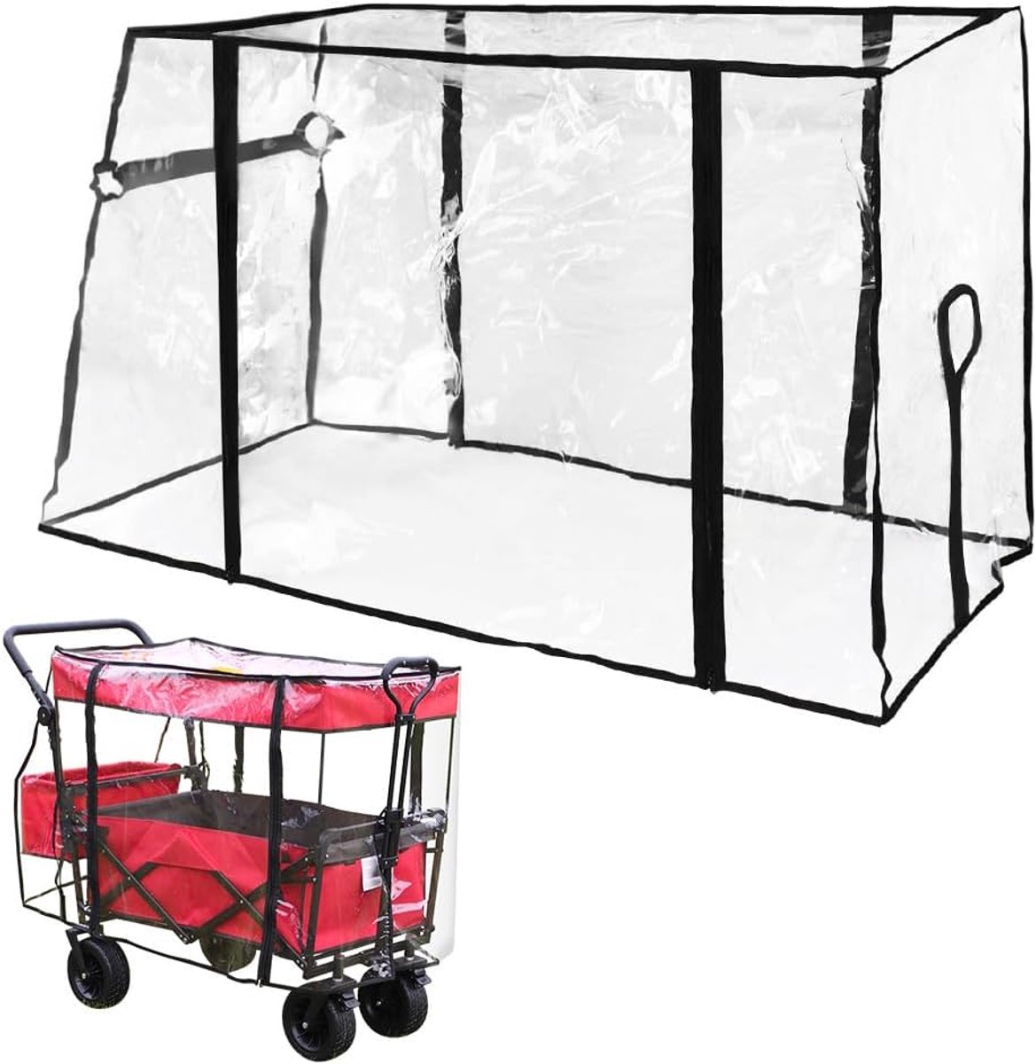Wagen regenhoes helder, inklapbare tuin kamperen trolley kar cover (trolley niet inbegrepen)