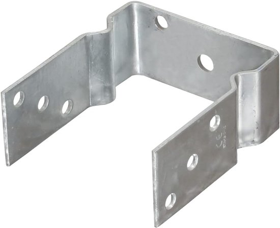 Set van 12, U-vorm, 12 x 6 x 15 cm, van verzinkt staal, voor houten hek, montage, grondanker, paalschoenen, bodemhuls — afbeelding 2