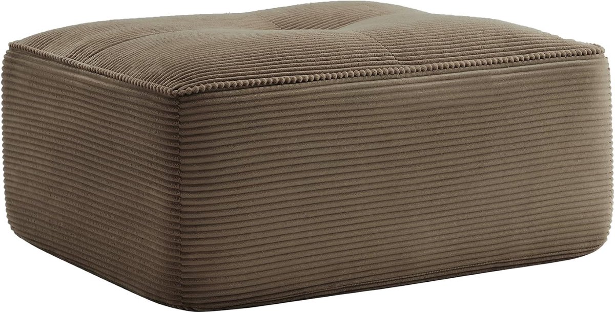 4-zits Cloud hoekbank met chaise longue, L-vorm, grote bank zonder montage, 32D zeer elastische bekleding, extra diepe zitting, brede armleuningen, loungebank dicht bij de vloer (bruin, 1