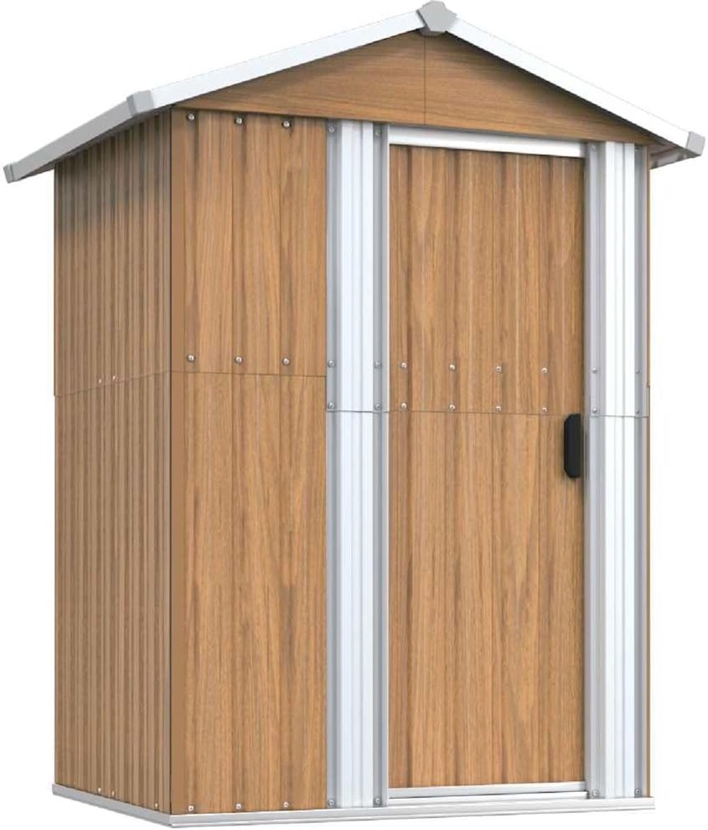 Tuinhuis bruin 126x97,5x177 cm verzinkt staal