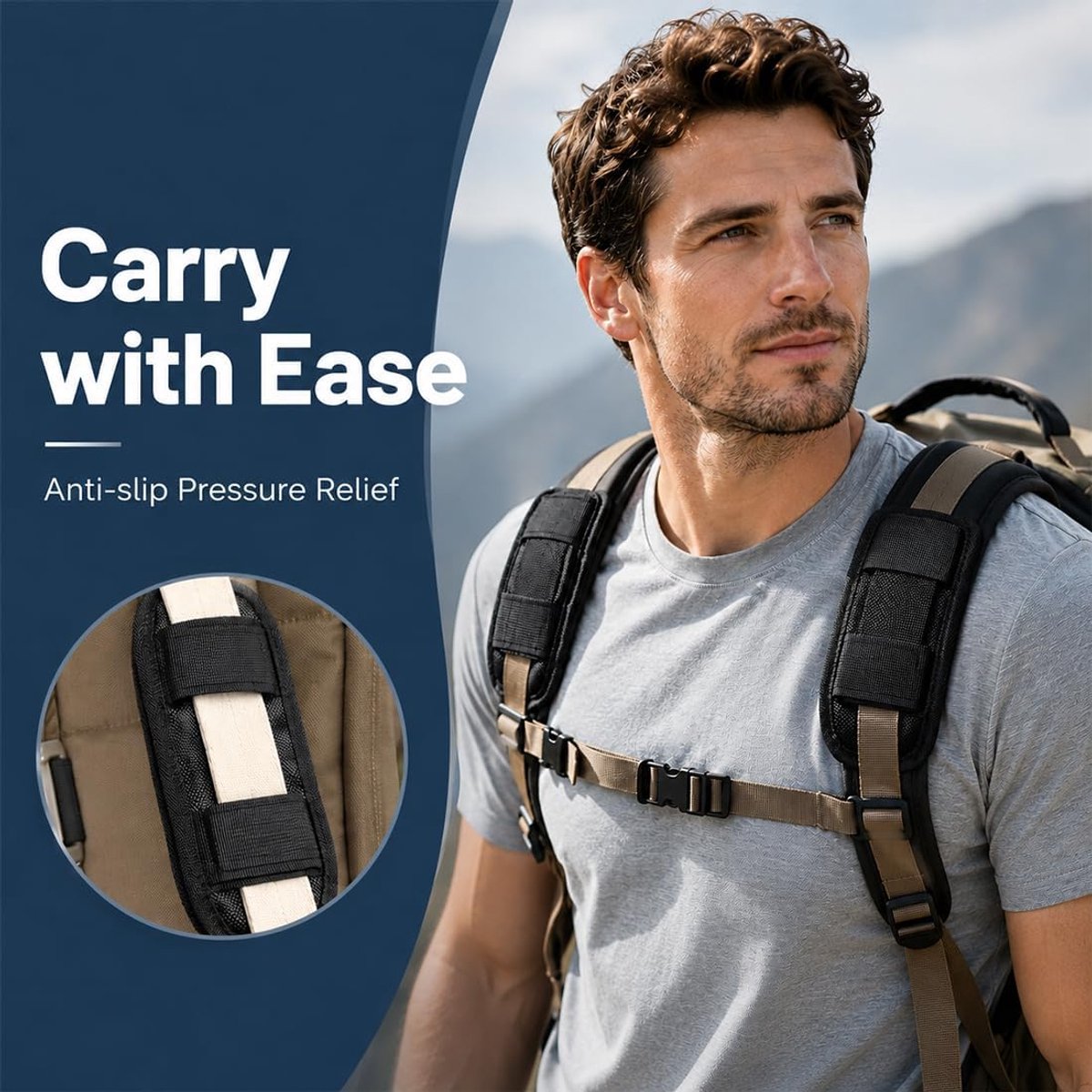 Schouderkussens voor Rugzak 2 Stuks Zwart – Antislip Schouderband Kussen – Extra Dikke Vulling – Voor Reisrugzak Laptop Tas – Ademend & Comfortabel – Universele Pasvorm
