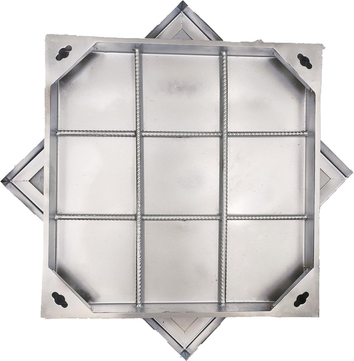 20x20 roestvrijstalen vierkante septic tankdeksel met basis, op zwaar werk berekende platte deksel/deksel (ware grootte 50 cm x 50 cm)