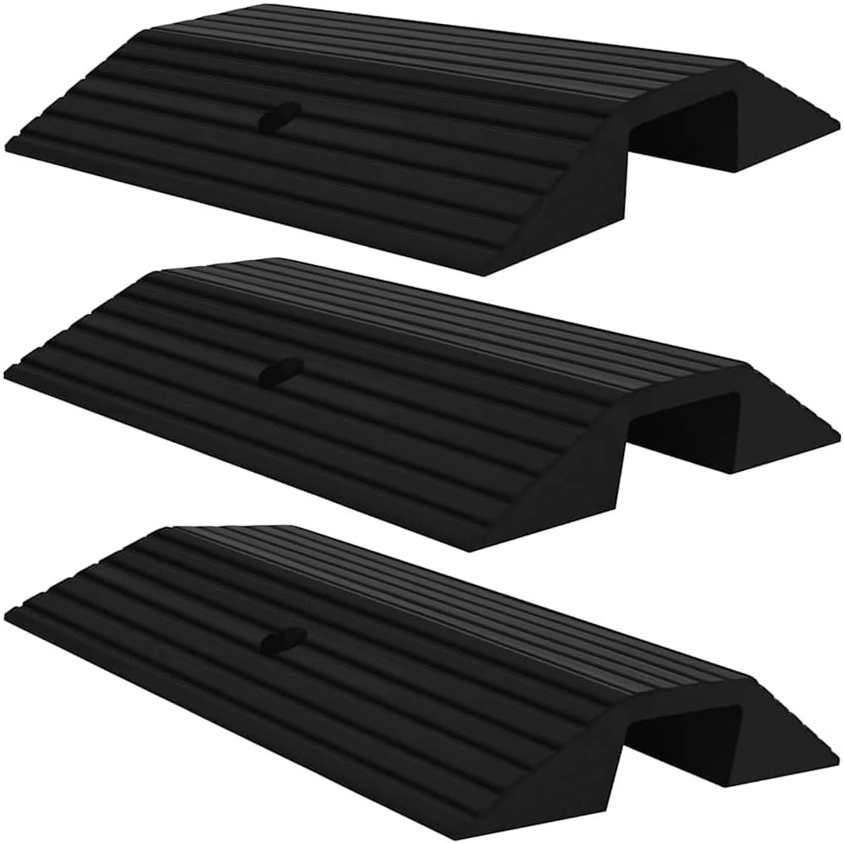 3 stuks, van massief rubber, oprijplaat 49 x 40