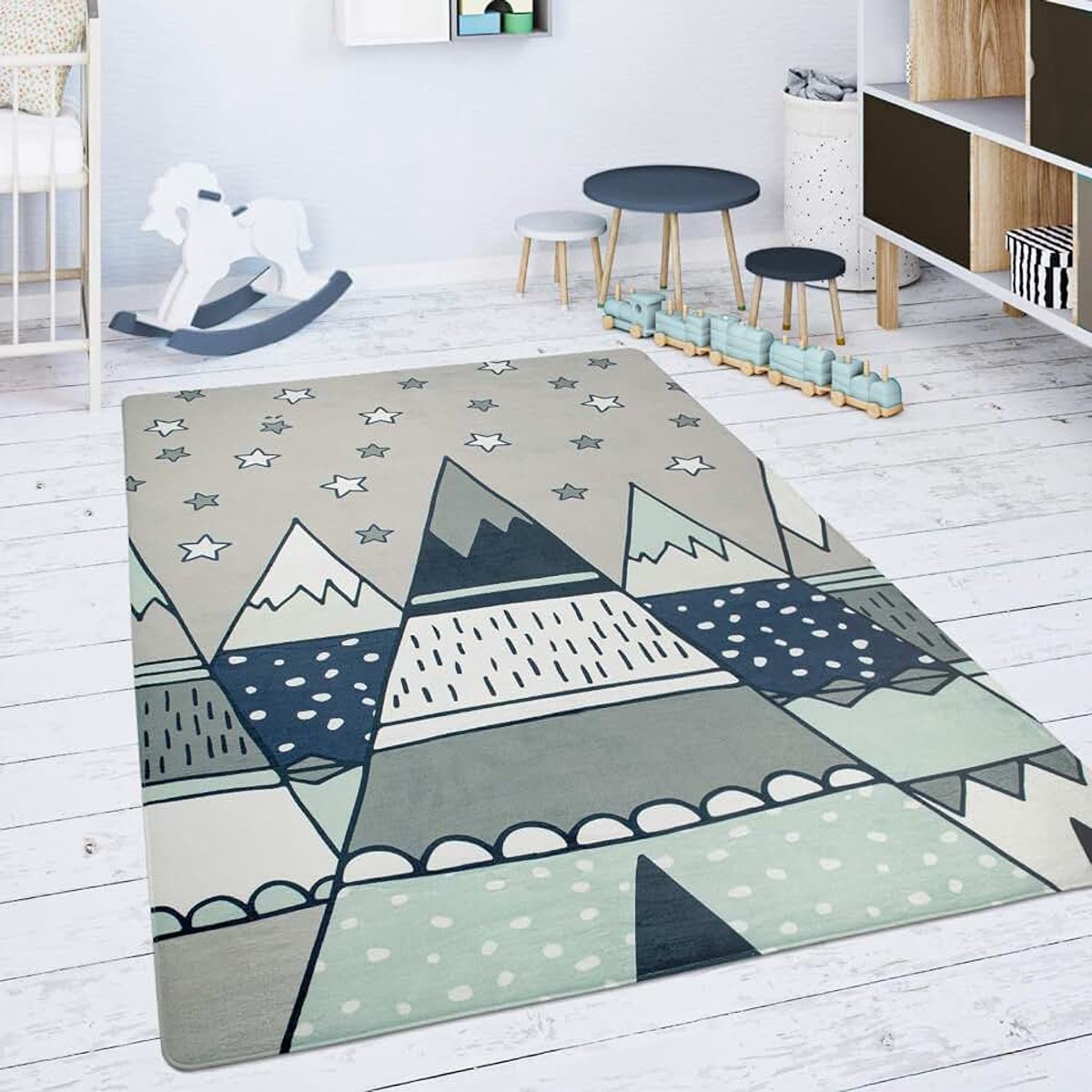 Home Vloerkleed kinderkamer, jongens en meisjes, in verschillende kleuren en afmetingen, Maat:, Kleur:Grijs 1