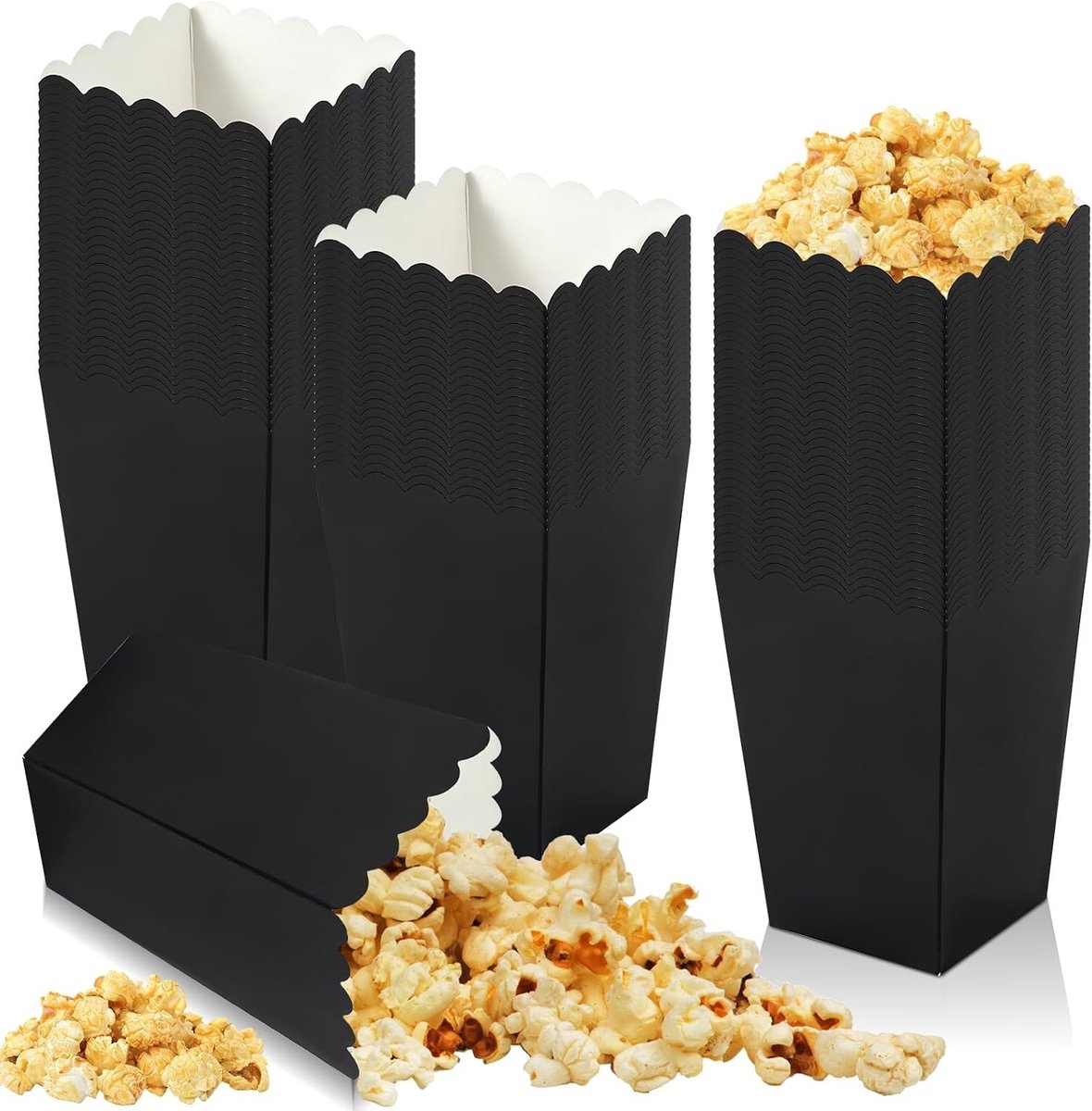 100 Stuks Popcornzakken - Herbruikbare Papieren Zakjes voor Feestjes, Snackdozen voor Filmavonden en Verjaardagen, Ideaal voor Kerstmis