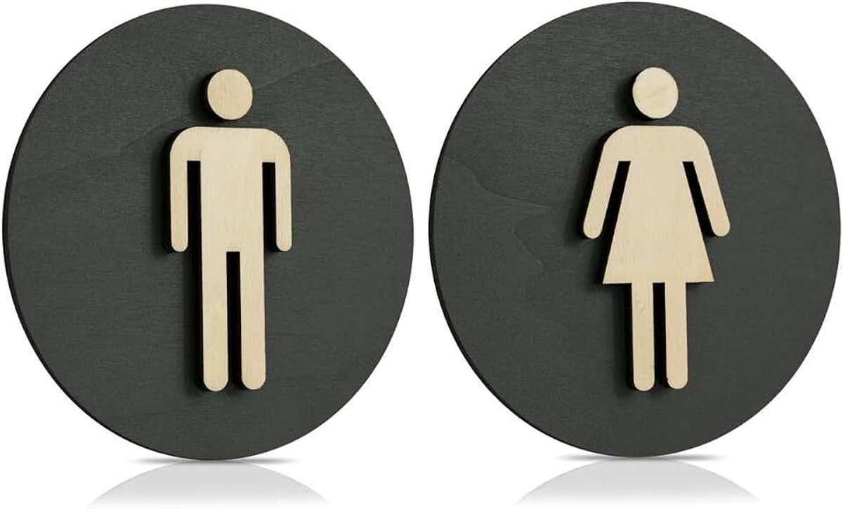 Toiletbord toilet deurbord dames heren (dames heren, Ø 18cm)