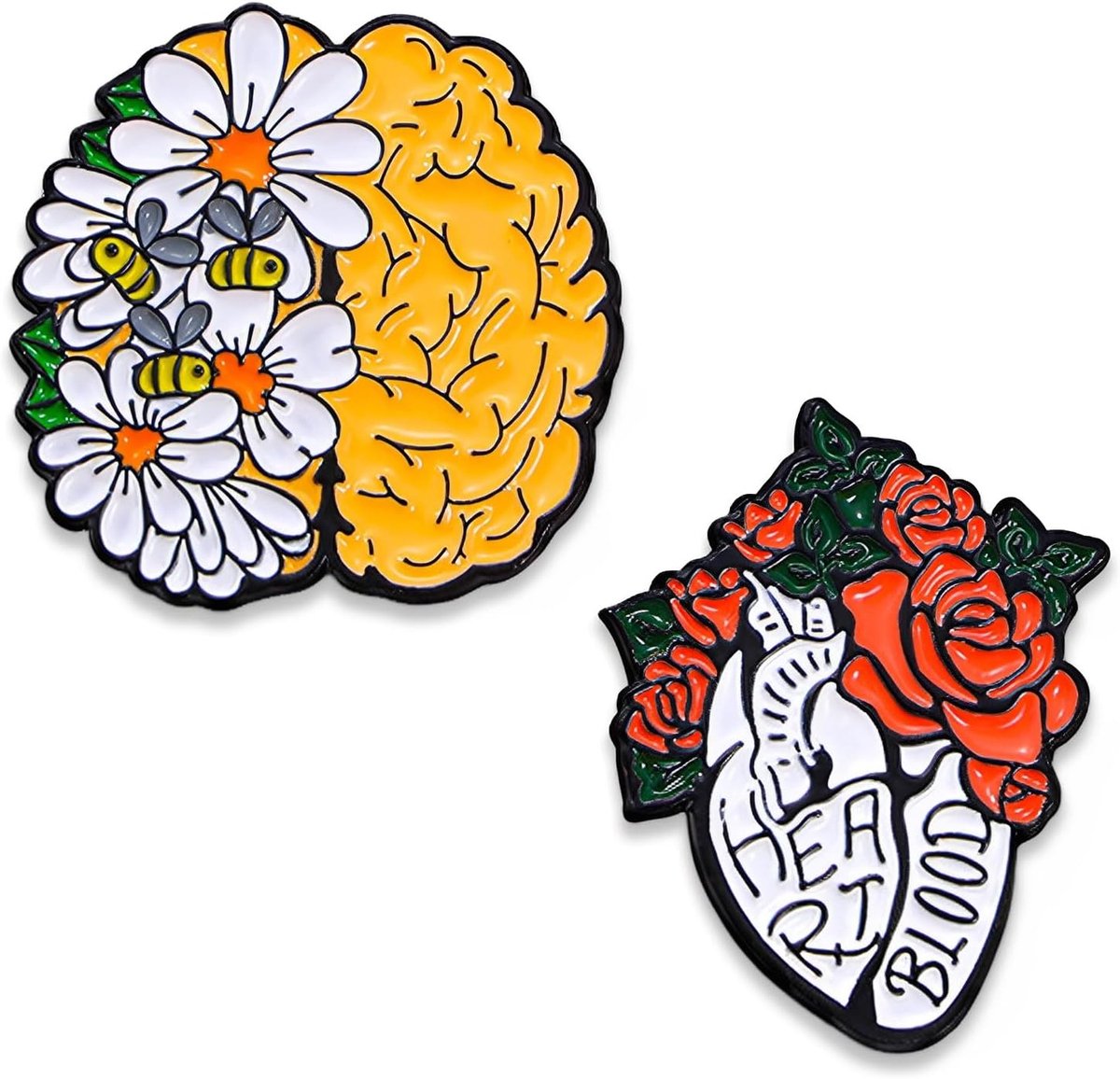 Broches, geëmailleerde broches, anatomisch hart, grappige creatieve reversspelden, grappige reversspelden, gepersonaliseerde metalen naalden, kleine broches, voor rugzakken, hoeden