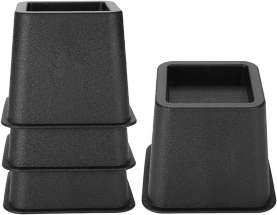 Stevige meubelverhoger, 4 stuks 5 inch (12 x 12 x 10 cm) grote hoge tafel bed stoel bank verhoger voeten lift set, onder bed opslag zware belasting meubelverhogers, stabiele verhoger voeten — afbeelding 2