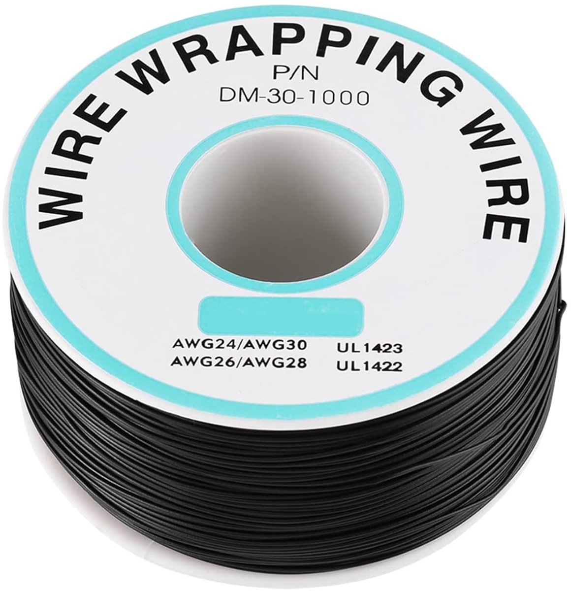 Wire Elektronische component, 0,25 mm draadwikkeling, enkele draadkerkern, 30 AWG, 250 m zwart kabel, enkele streng, bedrading, verbinding