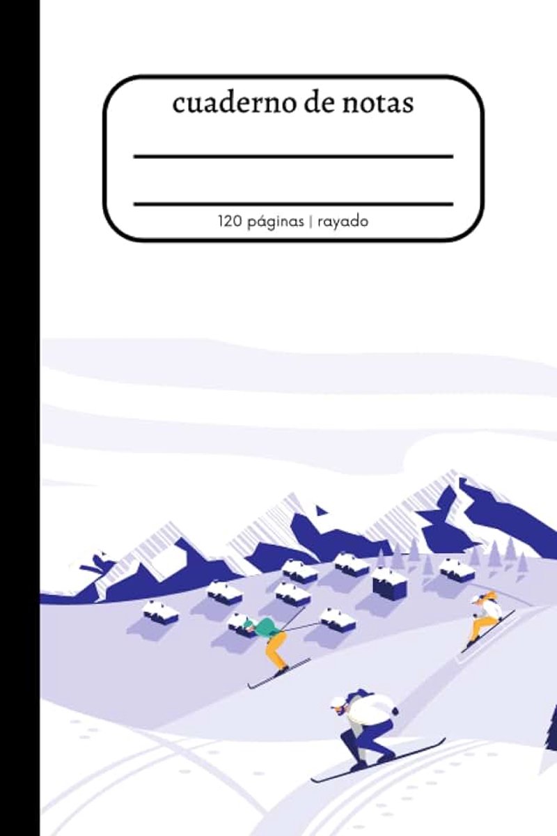 Notas: Cuaderno estético de rayas anchas de 6x9 pulgadas(Superior Christmas Skiing Cover 19)