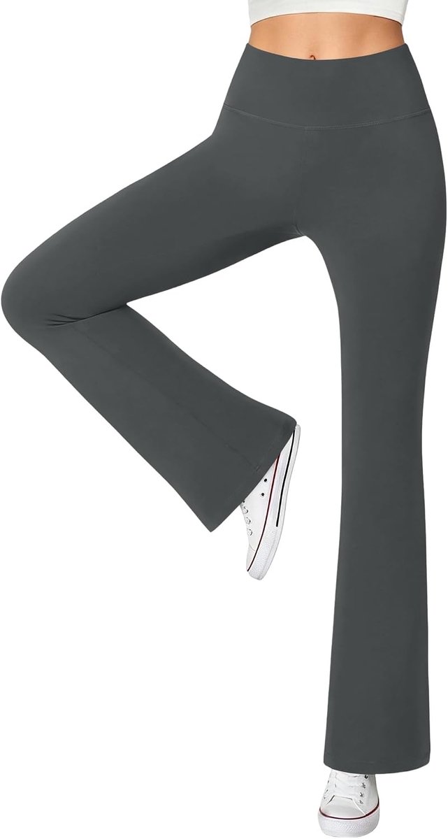 Yogabroek voor dames, hoge taille, uitlopende leggings, buikspiertraining, elastisch, voor vrije tijd