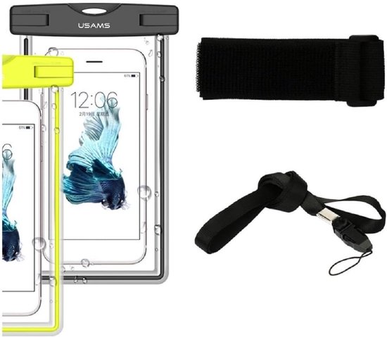 Hoesje met Armband Beschermende Strand Onderwater Waterdichte Tas voor Dexp A350 (2021) - Zwart — afbeelding 3