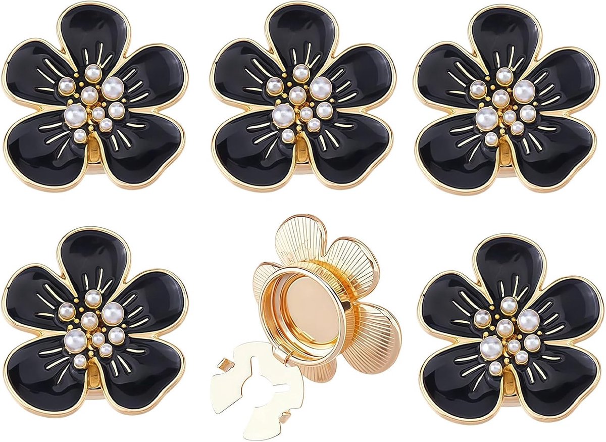 Knoopafdekkingen, Witte Bloemen Manchetknopen, Decoratieve Hemdknoop Clips Legering, Bloem Knop Covers Set, Voor Dames Blouses, Pak Smoking, DIY