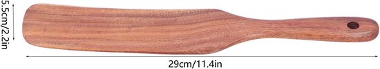 9/11 Inch Houten Spatel, Kleine Houten Flipper Ei Schraper Biefstuk Platte Houten Draaier Multifunctioneel Hout Koken Servies Keuken Gebruiksvoorwerp Voor Omdraaien, Serveren, Schrapen(29 * 5.5cm) — afbeelding 2