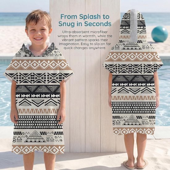 Surfponcho, wikkeldoek, badjas, sporthanddoeken voor zwemmers, hoodie voor kinderen, zwemmen, strand, surfen, duiken, baden (Kid-S) — afbeelding 2