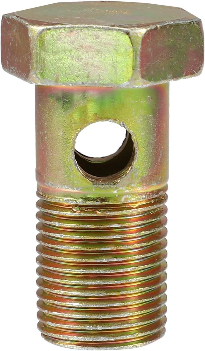 1 Stuks M18x1.5 Banjo Bout Remleiding Fitting Adapter IJzer Bronzen Kleur
