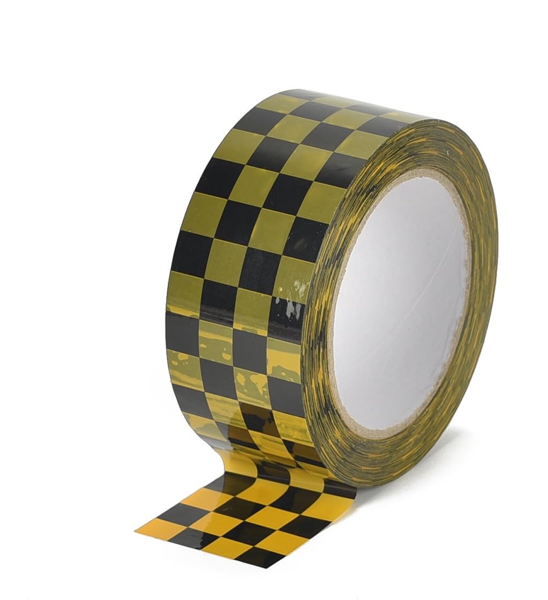 1 rol geruit plakband, verpakkingstap, zelfklevende afdichtingstape, pakkettape, afplakband, schaakbordpatroon, decoratieve band voor geschenkverpakking, pakket geel-zwart