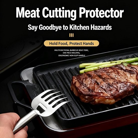 2 stuks vleesklauwen Pulled Pork roestvrij staal BBQ berenklauwen — afbeelding 5