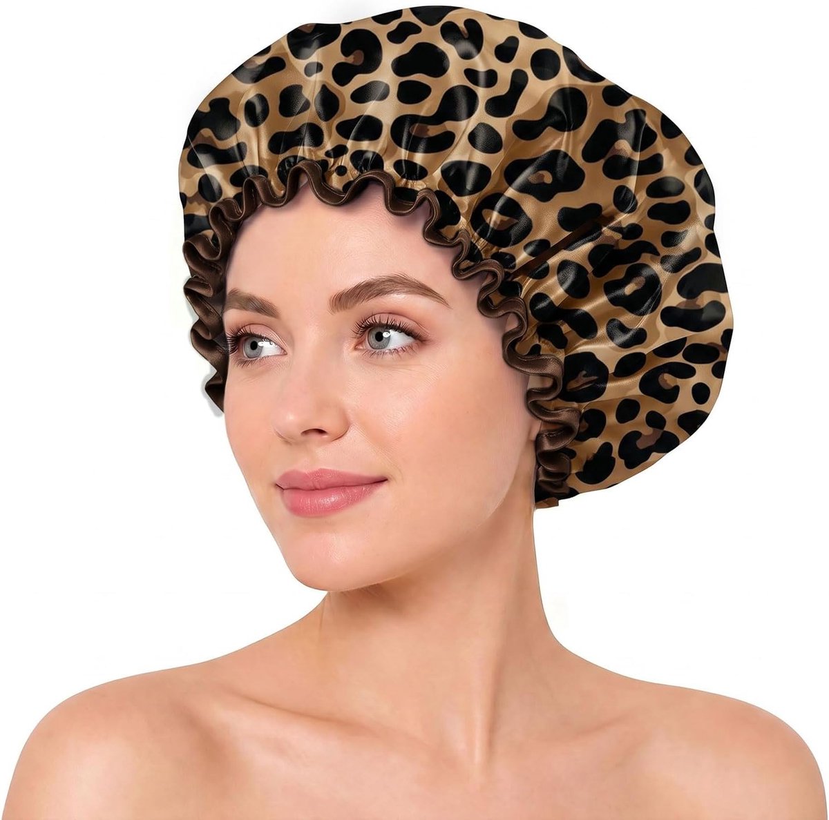 Douchekap voor vrouwen - 30,5 cm - dubbele laag satijn - elastische band - beschermt haar tijdens bad en spa - ShopVlot