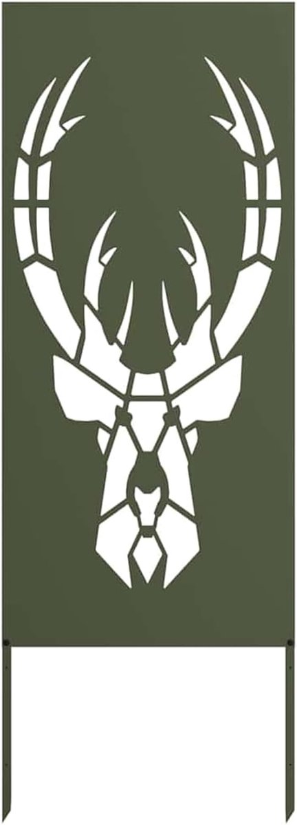 Tuin, canvas, dierenpatroon, olijfgroen, 50 x 140 cm, wind- en weerbestendige stalen inkijkbescherming voor terras en balkon, met decoratieve ingelegd