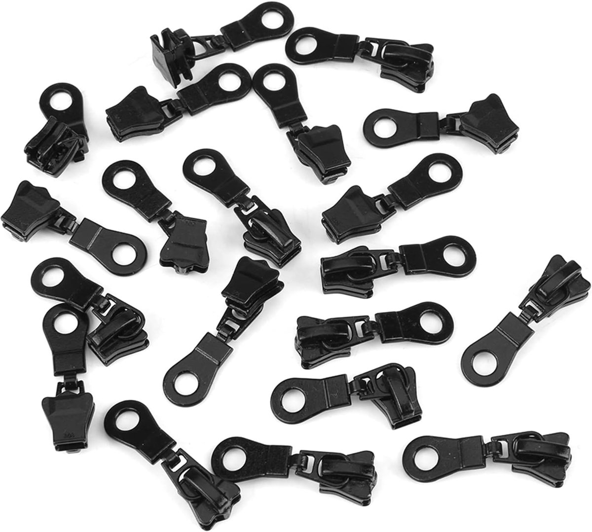 Gemakkelijke Rits Slider Vervanging, Rits Vervanging, Rits Vervanging, Spiraal Rits #5, Rits 20 Stuks Metalen Legering Rits Sliders Maat #5 Ritssluiting Reparatie (Zwart)