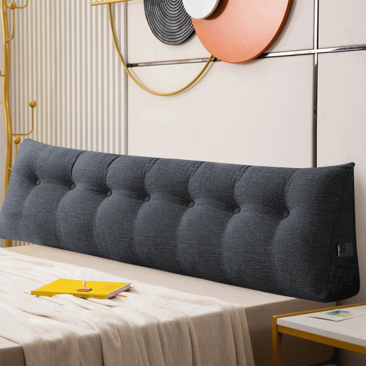 Hoofdbordkussen voor bedrust met afneembare overtrek, leeskussen voor rugpositionering, leeskussen om in bed te zitten