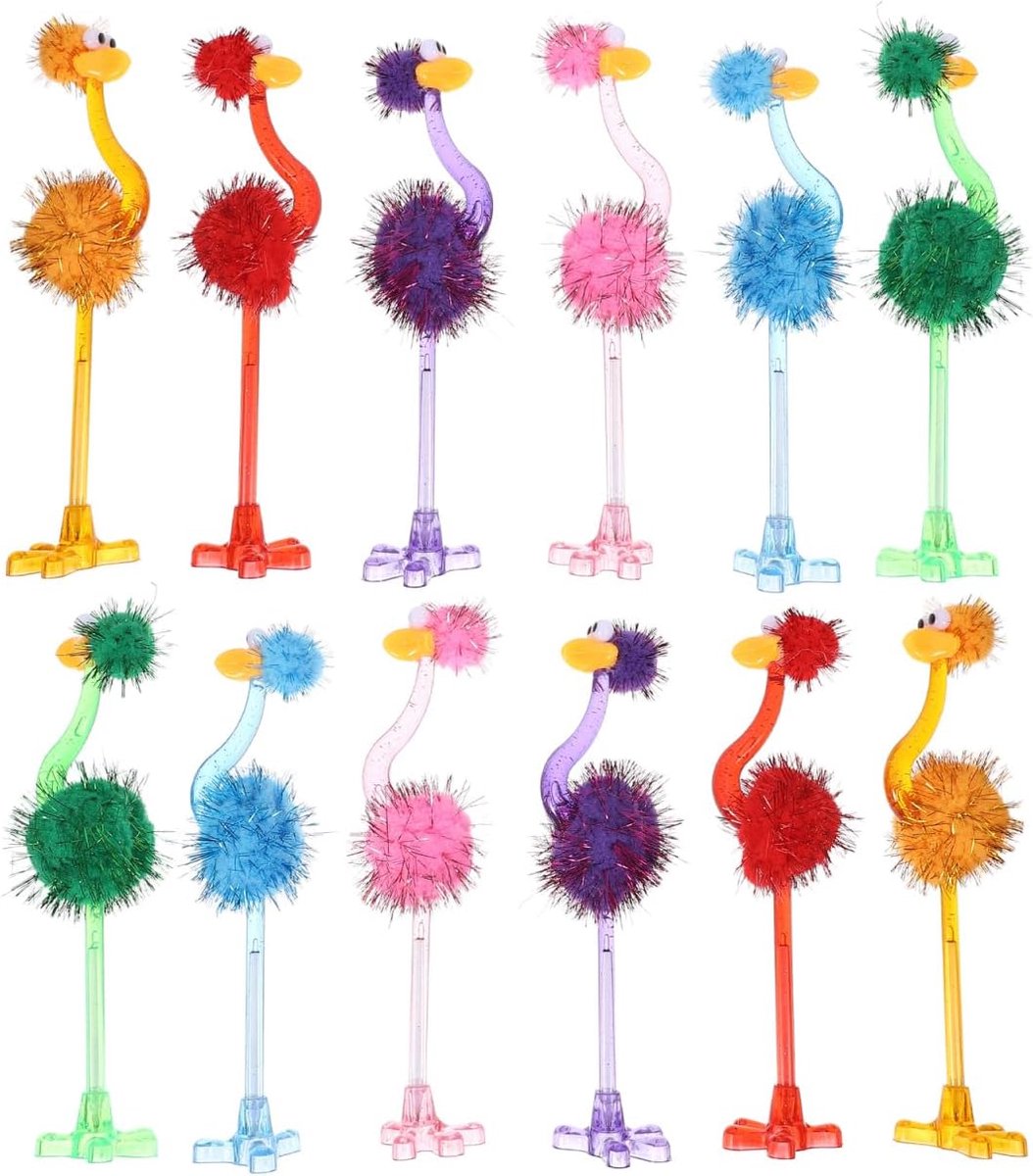 Stuk Cartoon Pen Nieuwigheid Pennen Boeket Balpen Grappige Bal Nieuwe Pluizige Pennen Struisvogelpennen Leuke Pennen Cartoon Pluizige Pen Cartoon Accessoires Plastic
