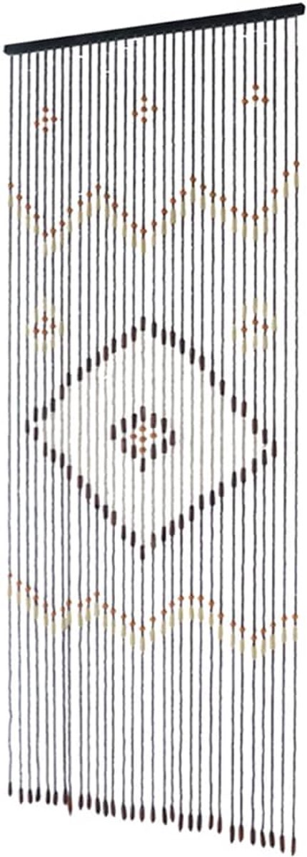 Deurgordijn met parels, 90 cm x 208 cm, hout, draadgordijn, jaloezieën voor slaapkamer, deur, badkamerdeur, keukendeur, studeerdeur