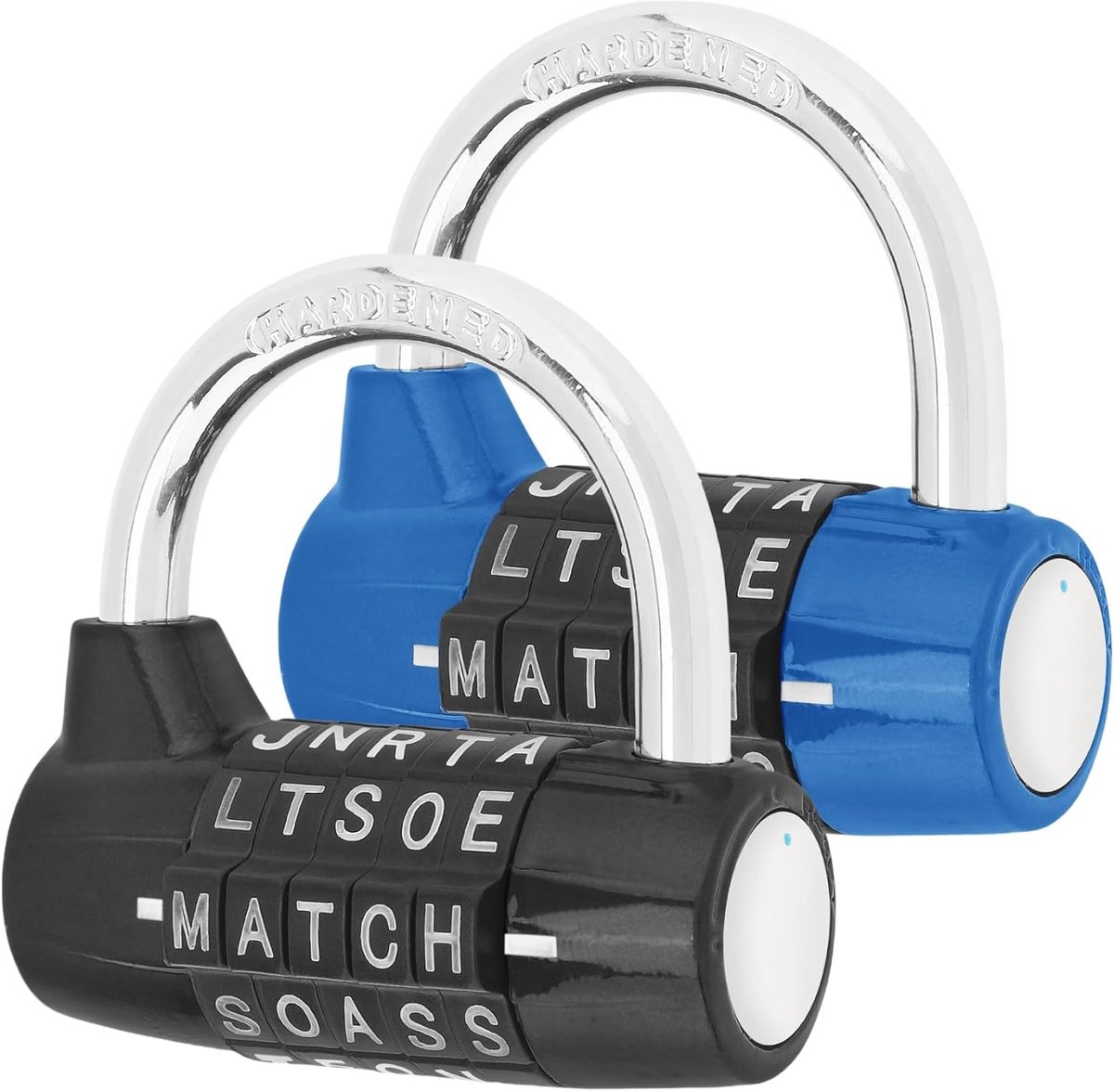 Locker Lock 5 Letter Word Lock Veiligheid Hangslot Combinatieslot voor School Gym Locker, Sport Locker, Hek, Toolbox, Case, Hasp Opslag (2, Zwart+Blauw)