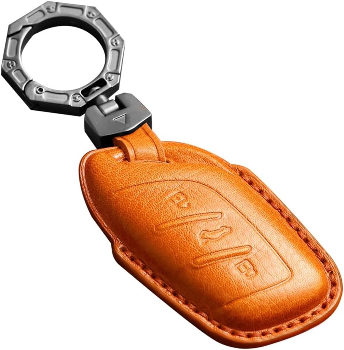 Geschikt voor MG EV EHS EZS EV GT HS ZS ZX MG4 MG5 MG6 rundleer sleutelhoes beschermhoes voor Roewe RX3 RX5 RX8 ERX5 I6 I5 afstandsbediening sleuteltas 3 knoppen bruin