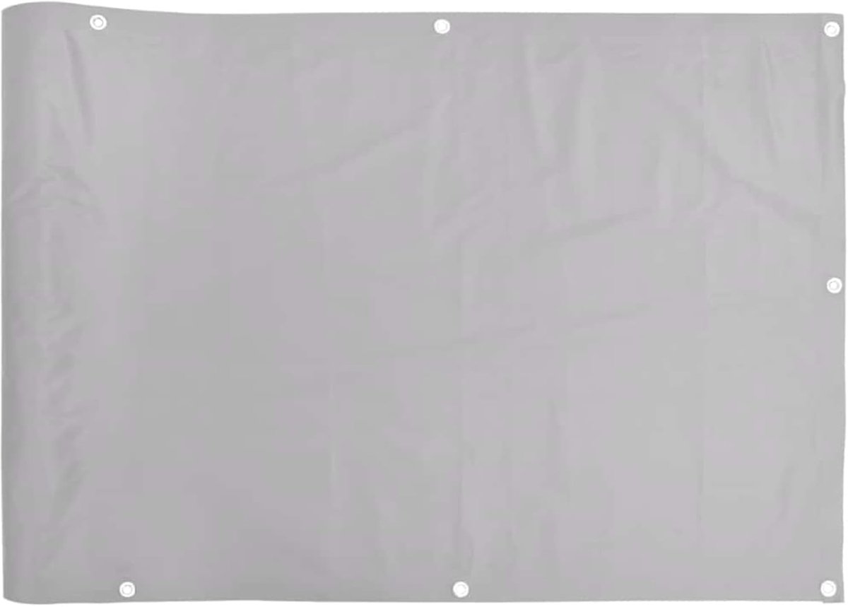 Inkijkbescherming voor balkon, grijs, 400 x 120 cm, pvc-gecoat polyester, uv-bestendig, winddicht en weerbestendig, als windscherm, inkijkbescherming of schaduwmaker voor balkon, veranda en metalen