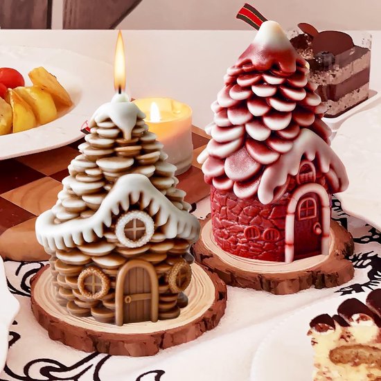 Vormen, kaarsen Kerstmis, dennenappelhuis, kaarsvormen om zelf te gieten, kerstkaarsen zelf maken, kaarsgietvormen met lonten en knutselgereedschap voor kerstdecoraties — afbeelding 2