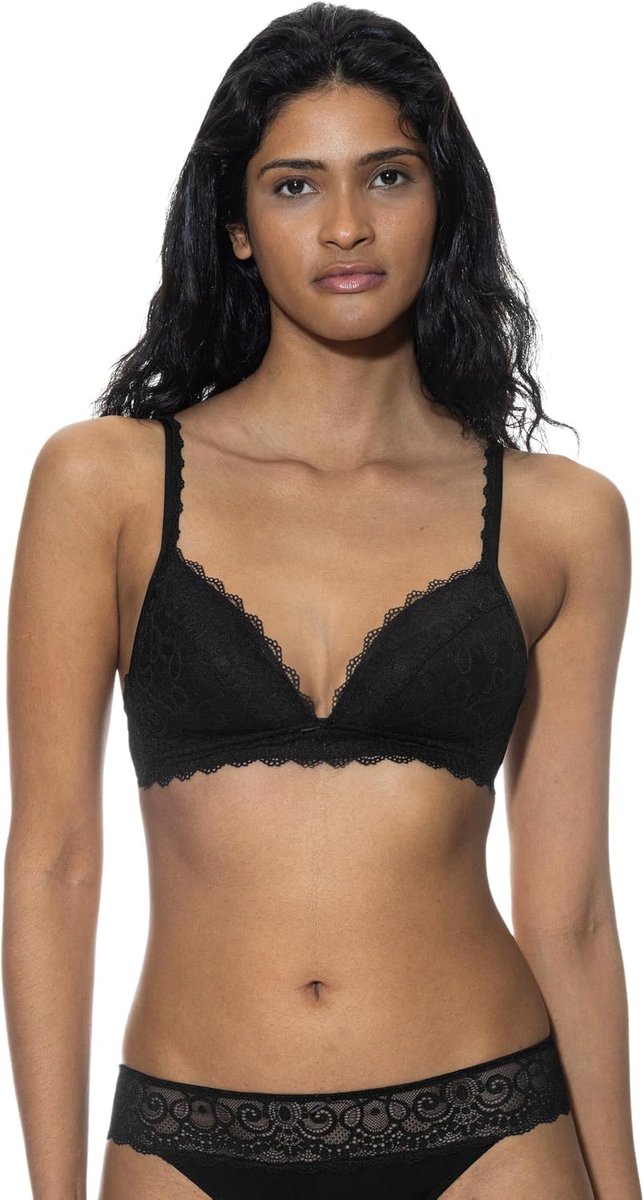 Amorous 74802 Spacer-beha voor dames, beha zonder beugel, met kant, fijne lingerie met veel kant
