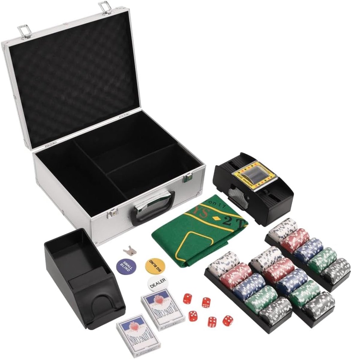 300 chips 11,5g in aluminium koffer incl. kaartenmixer