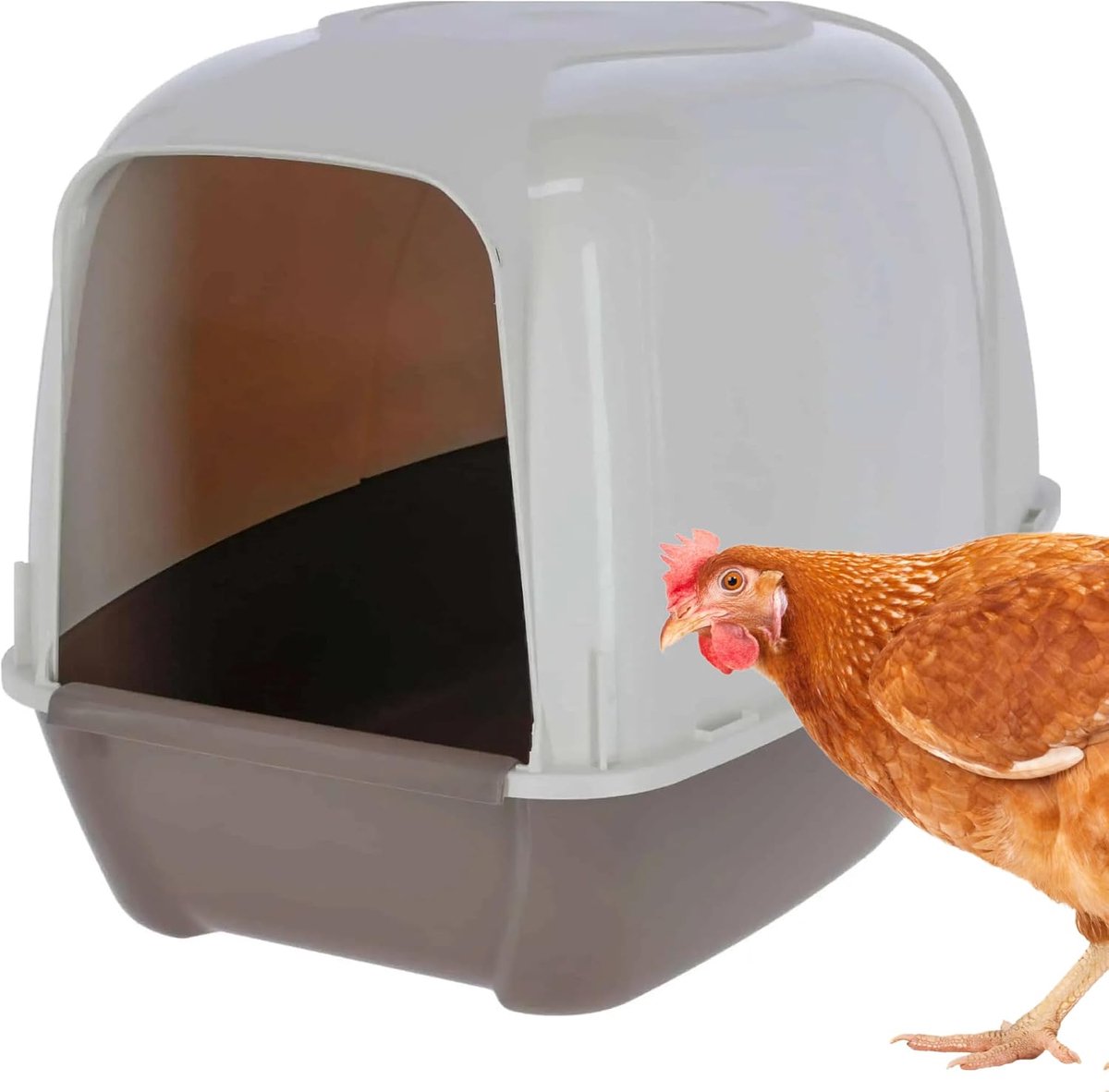 Hoogwaardig nestnestje - ideaal voor grote zware kippen - diervriendelijk nestje - nest op wielen van hoogwaardig duurzaam kunststof