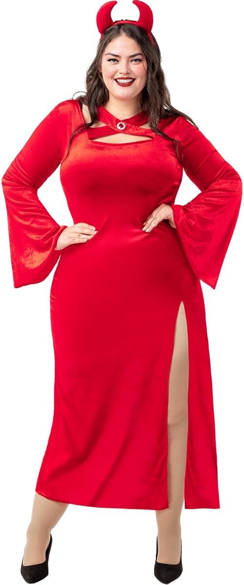 | She-Devil Priesteres Kostuum voor vrouwen Demonen, Duivels, Halloween, Horror - Kostuum voor Volwassenen Accessoire verkleedkleding en rekwisieten voor Halloween, carnaval & feesten