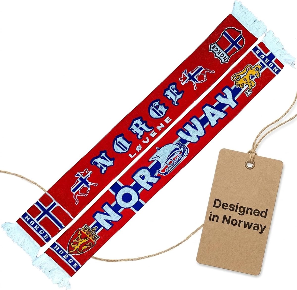 Noorwegen, Norge, Norway sjaal (gebreide sjaal), voor WK, EK, voetbalsjaal, cult-sjaal, souvenirsjaal