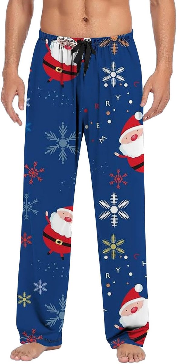 Kerstpyjama voor heren, vrijetijdspyjama met trekkoord, kerstbroek