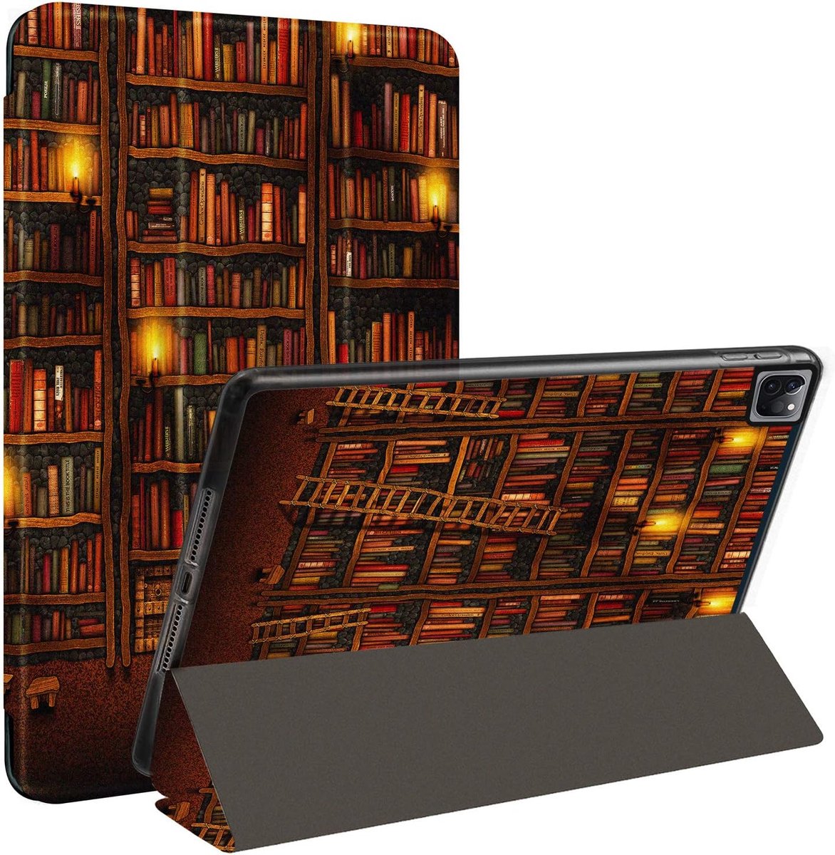 Case for New iPad Pro 11 inches (2nd Generation) 2020 Released Only - Built-in Pencil Holder, Library
