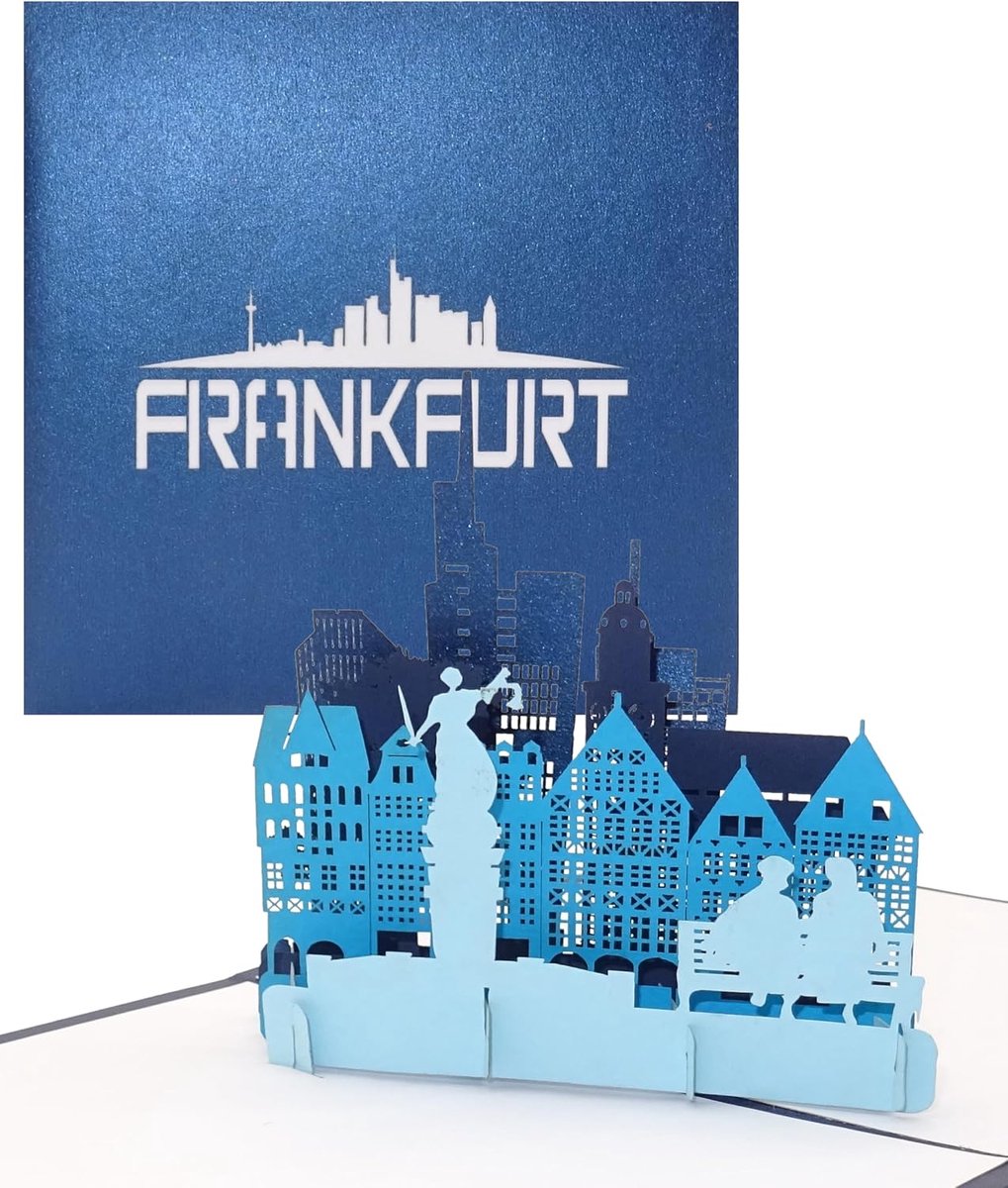 Kaart"Frankfurt am Main - Skyline in 3D" - Souvenir, uitnodiging, cadeau & reisvoucher Frankfurt a.M.