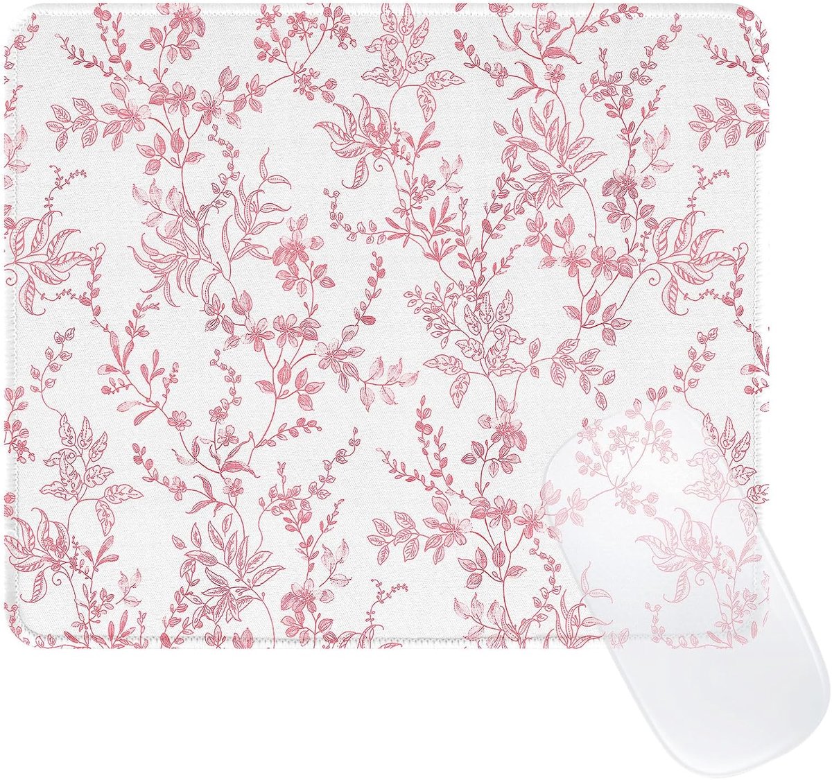 roze bloemen muismat, waterdichte esthetiek bloemen muismatten ontwerp, antislip rubberen basis computer eenvoudige grappige muismat, kleine muismat bureauaccessoires