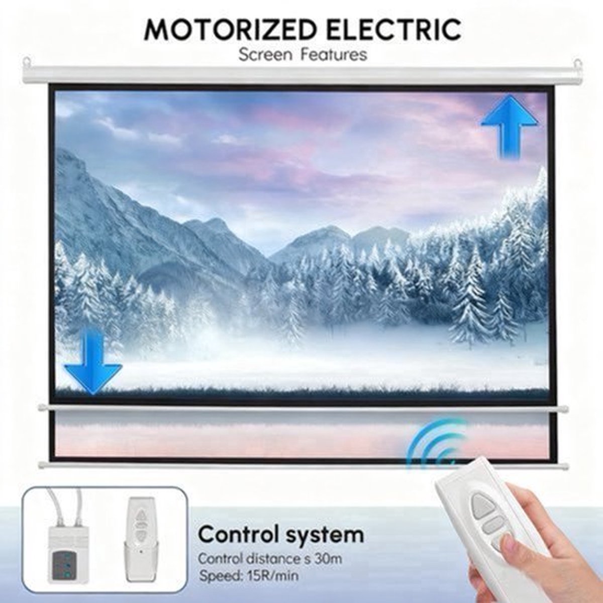 Elektrisch Ultra Short Throw Projectiescherm – Projectiescherm – Beamerdoek – Home Cinema Scherm – ALR Scherm – 213 cm 4:3 – Ambient Light Rejecting – Metalen Frame