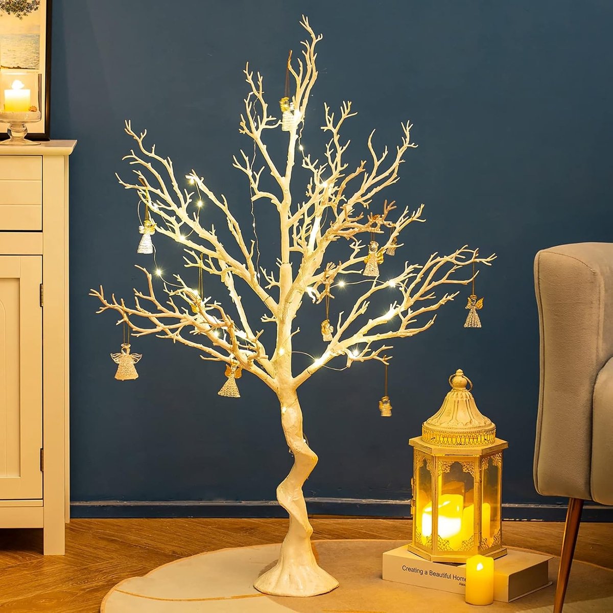 105 cm Witte Takkenboom voor Pasen - Decoratie voor Binnen en Buiten, Perfecte Centerpieces