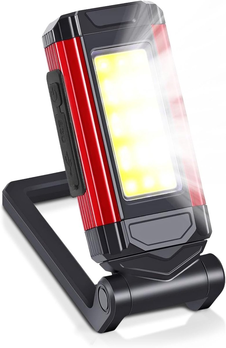 Led-zaklamp, werkplaatslamp, led-werklamp, COB-werklamp, ultrahelder, magneetvoet, draaibare haak, ideaal voor noodautoreparatie