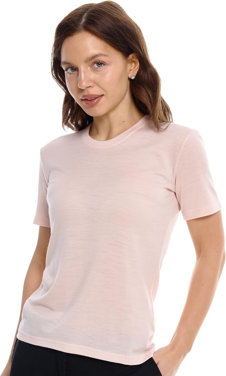 Merinowol Shirt Dames - 100% Merinowol Basislaag Dames Korte Mouw T-shirt