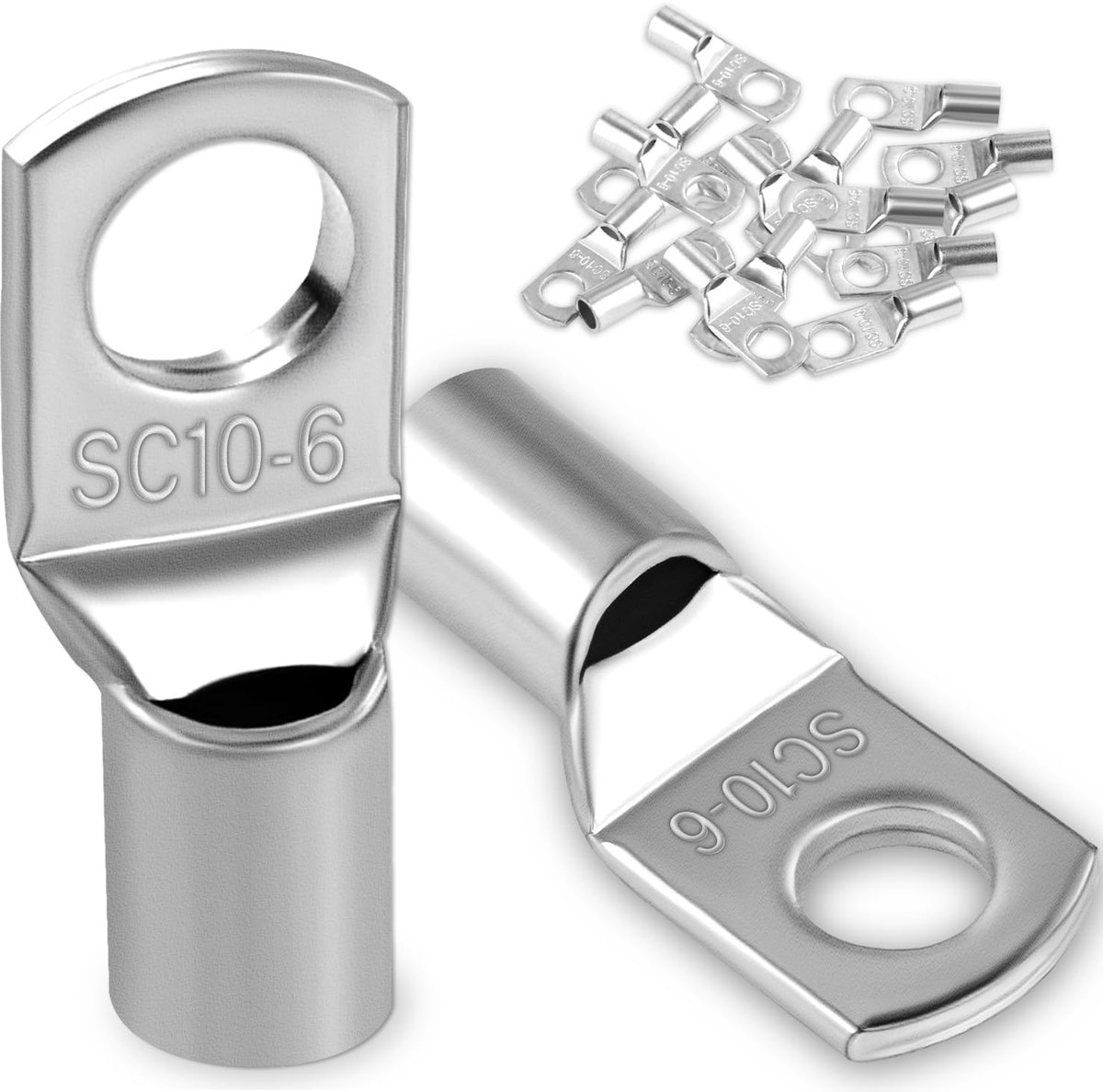 20 stuks kabelschoenen 10 mm² buiskabelschoenen M6 ringkabelschoenen